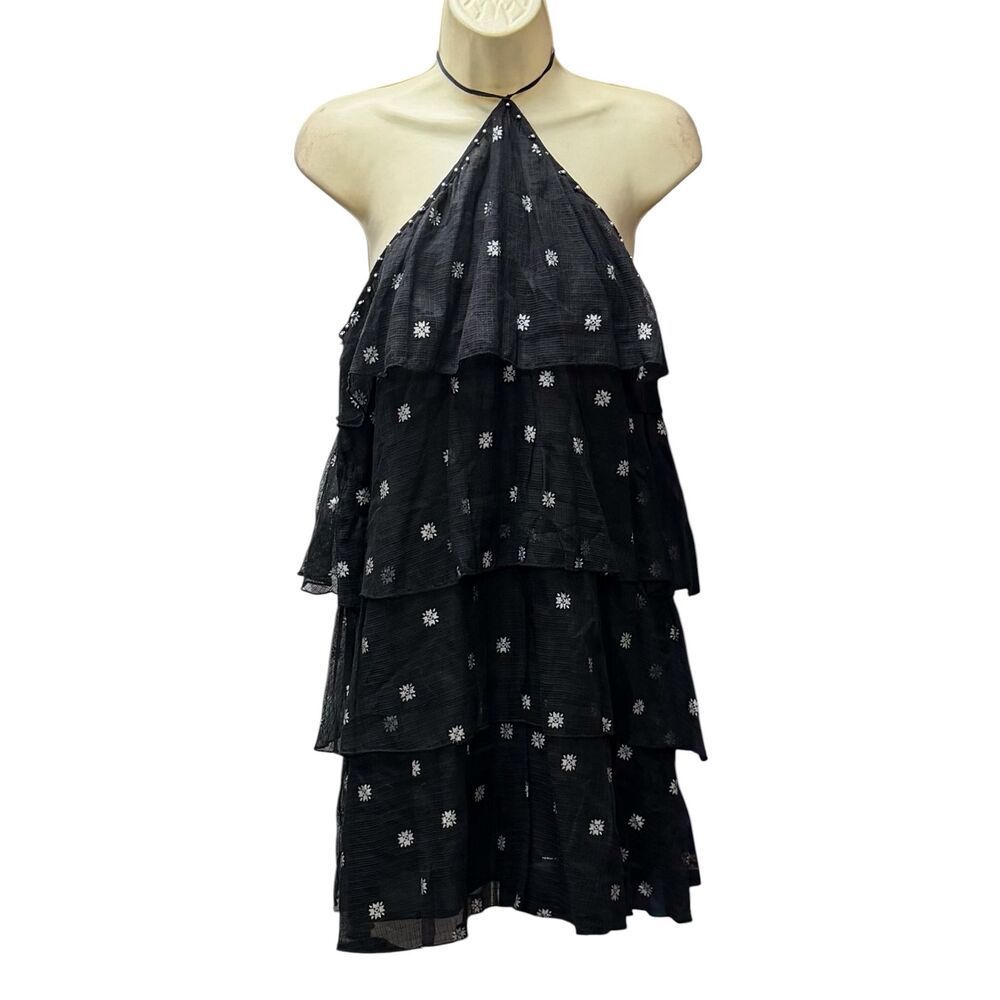 St. Roche Agnes Estrella Tiered Beaded Halter Dress Nwt Size Medium — image 3 of 7